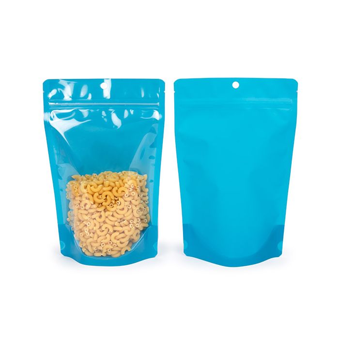 Stazakken Transparant/Neon Blauw 14,9x8,9x23,2 cm (100 Stuks) [ZBGN7BL]