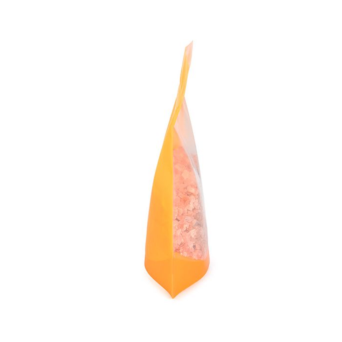 Stazakken Transparant/Neon Oranje 15,9x6,4x14,6 cm met Ophanggat (100 stuks) [ZBGNSHZOR]