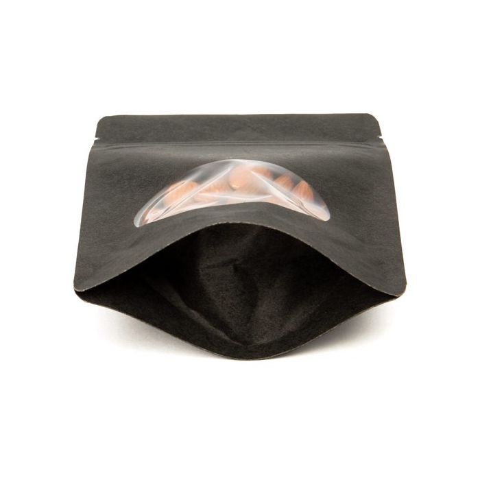 Stazakken Kraft Zwart met ovaal Venster 13x8x20,5cm | 113 gram (100 stuks) [ZBGO3BK]