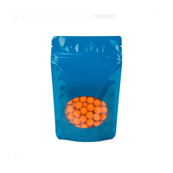 Stazakken Blauw met ovaal Venster 14,9x8,9x23,2cm | 312 gram (100 stuks) [ZBGO7BL]