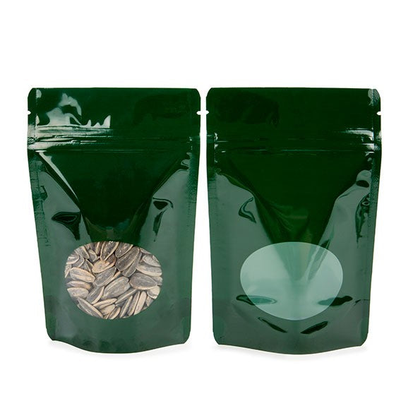 Stazakken Groen met ovaal Venster 10x6x15cm | 57 gram (100 stuks) [ZBGO2HG]