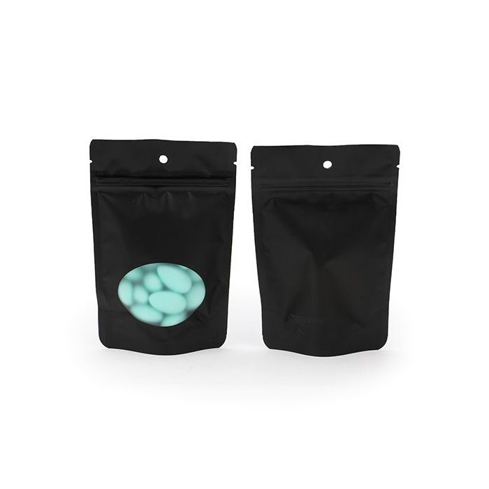 Stazakken Zwart Met Ovaal Venster 10,2x6x15,2cm Met Ophanggat (100 Stuks) [ZBGO2MBH]