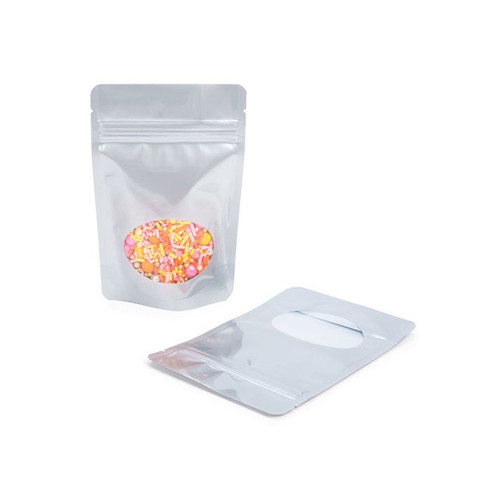 Stazakken Zilver met ovaal Venster 10x6x15cm | 57 gram (100 stuks) [ZBGO2S]