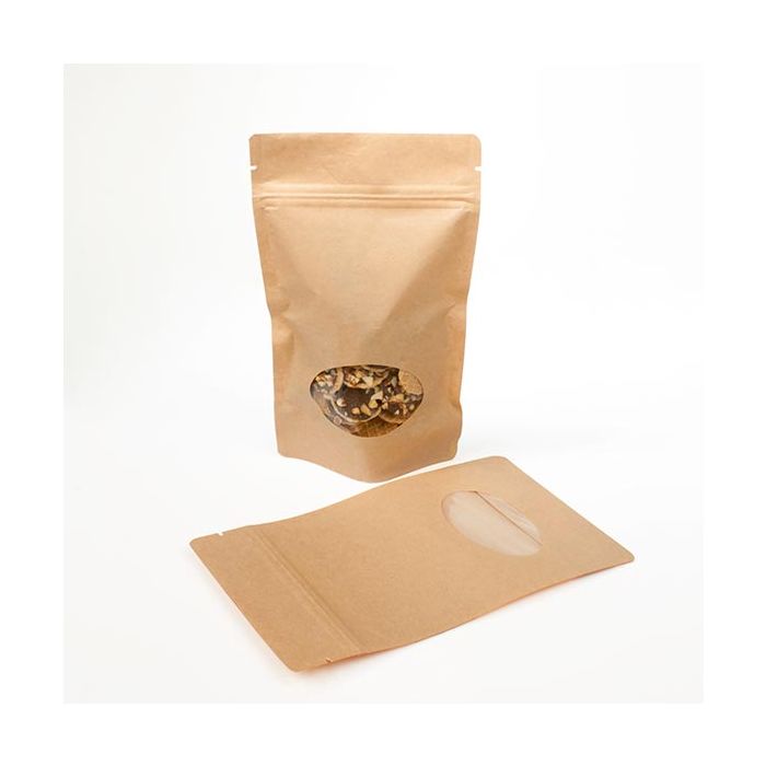 Stazakken Kraft met ovaal Venster 13x7x20,5cm | 113 gram (100 stuks) [ZBGO3K]