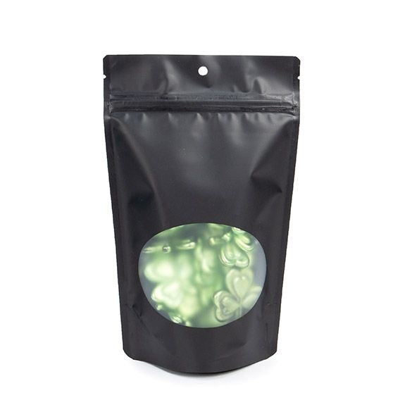 Stazakken Mat Zwart met ovaal Venster 13x7x20,5cm | 113 gram met rond ophanggat (100 stuks) [ZBGO3MBH]