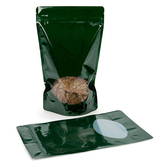 Stazakken Groen met ovaal Venster 17x9x28,5cm | 340 gram (100 stuks) [ZBGO4HG]