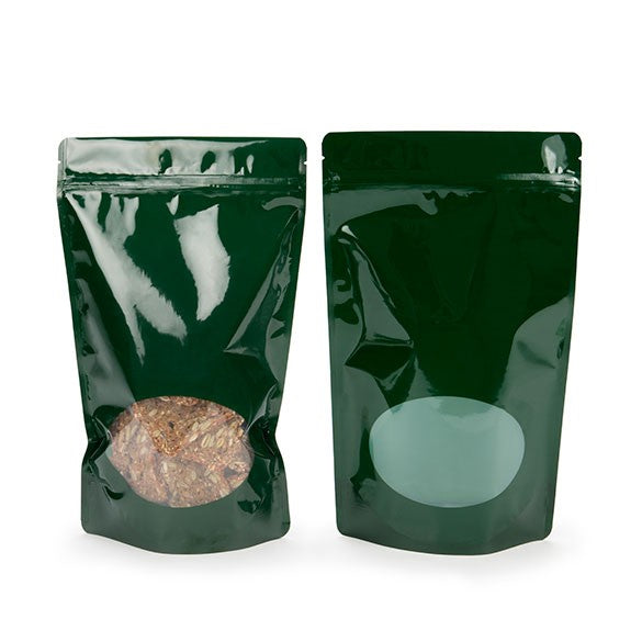 Stazakken Groen met ovaal Venster 17x9x28,5cm | 340 gram (100 stuks) [ZBGO4HG]