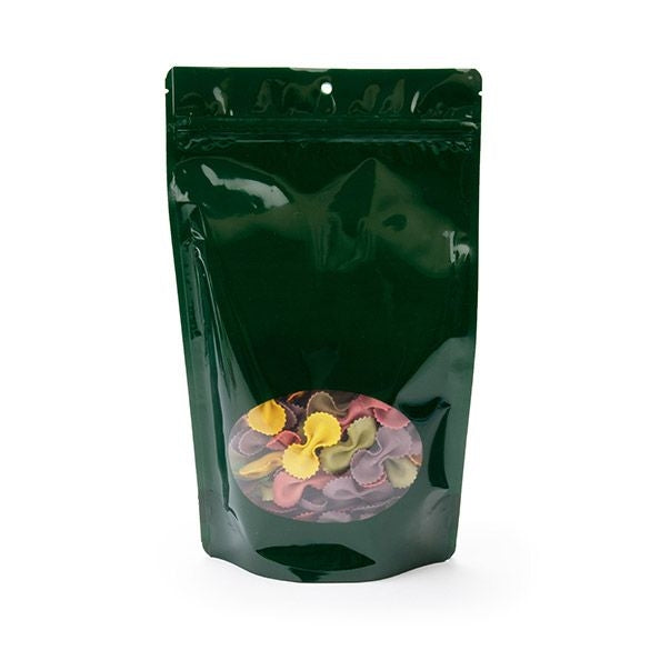 Stazakken Groen met ovaal Venster 17x9x28,5cm | 340 gram met rond ophanggat (100 stuks) [ZBGO4HGH]