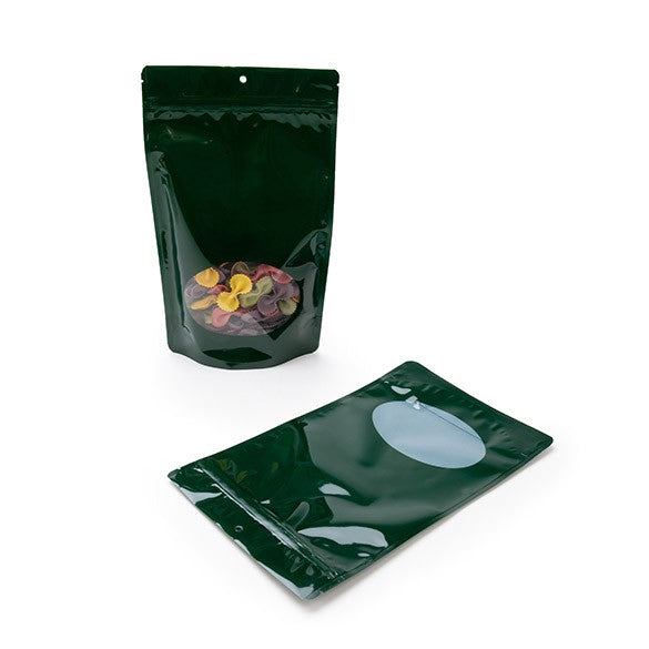 Stazakken Groen met ovaal Venster 17x9x28,5cm | 340 gram (100 stuks) [ZBGO4HG]