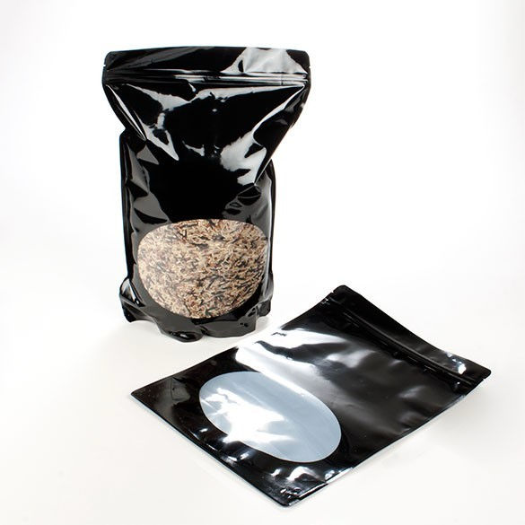 Stazakken Zwart met ovaal Venster 23x12x34,5cm | 907 gram (100 stuks) [ZBGO6B]