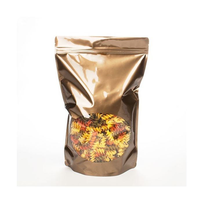 Stand Up Pouches Bronze with oval Window 23x12x34.5cm | 907 grams