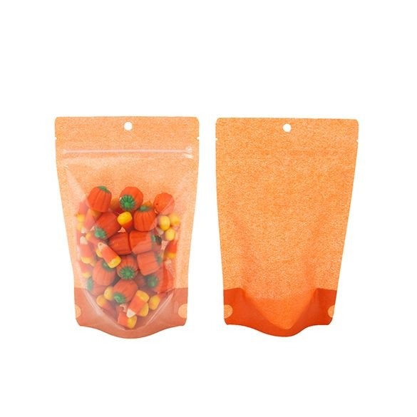 Stazakken Rijstpapier Transparant/Oranje 13x7,9x20,6cm | 113 gram (100 stuks) [ZBGR3HO]