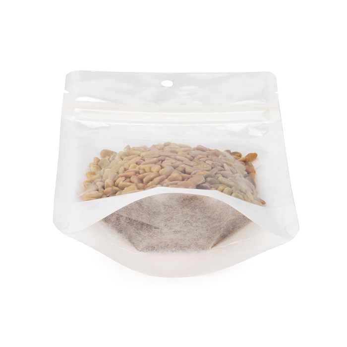 Mileuvriendelijk Stazakken Rijstpapier Transparant/Wit Met Ophanggat 10,2x6x15,2 cm (100 Stuks) [ZBGRC2CW]