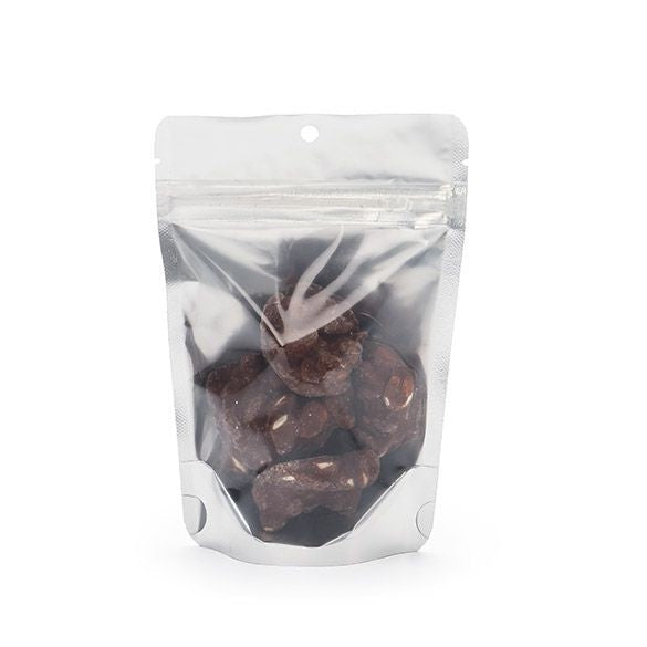 Stazakken Transparant/Zilver 10x6x15cm | 57 gram met rond ophanggat (100 stuks) [ZBGS2H]