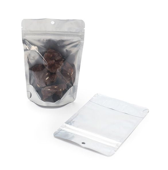 Stand Up Pouches Transparent/Silver 10x6x15cm | 57 grams with hang hole