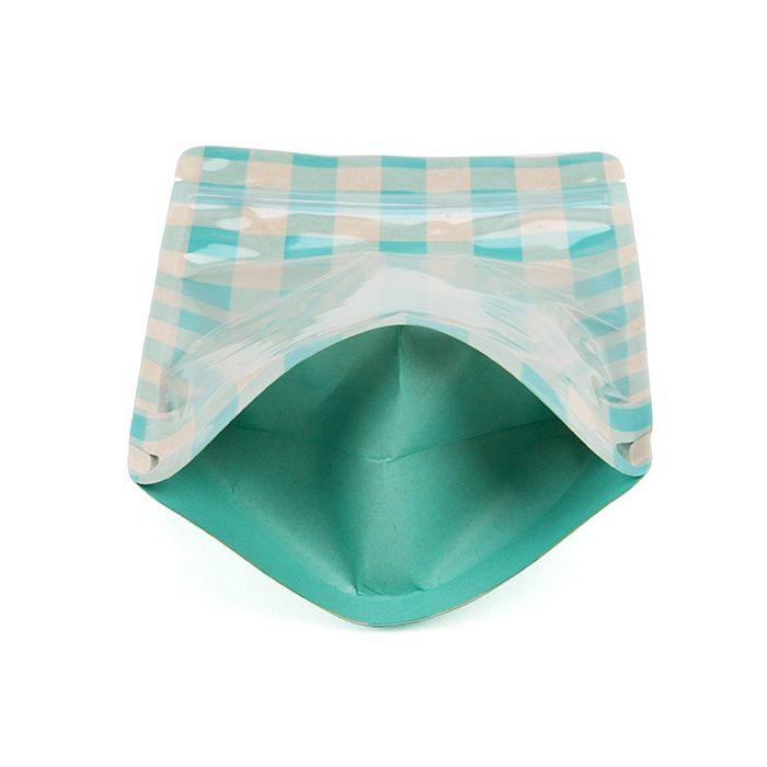 Stazakken Transparant/Blauw Pastel Ruitjes 13x7,9x20,6 cm (25 stuks) [ZBGSW3BLP]