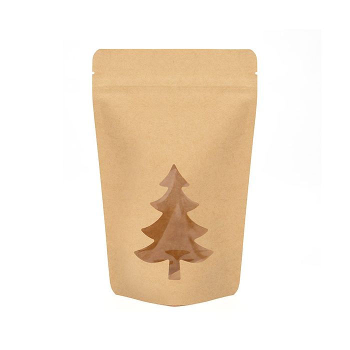 Stazakken Kraft Met Kerstboom Venster 13x7,9x20,6 cm (25 Stuks) [ZBGSW3KT]