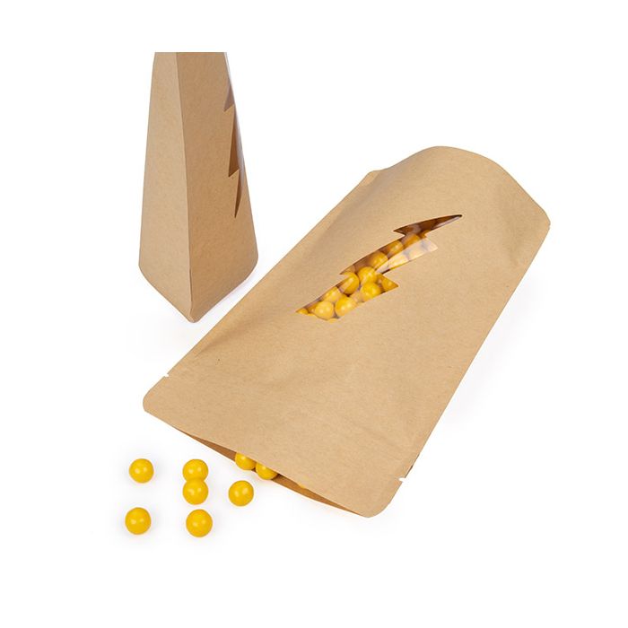 Stazakken Kraft Met Bliksemschicht Venster 13x7,9x20,6 cm (25 Stuks) [ZBGSW3LB]