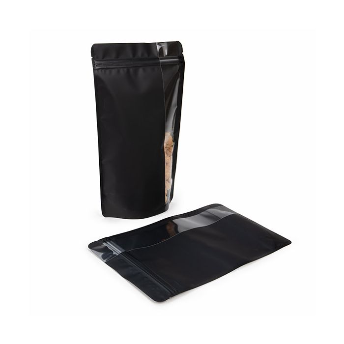 Stazakken Mat Zwart Met Verticaal Venster 17,2x8,9x28,6 cm (100 Stuks) [ZBGV4MB]