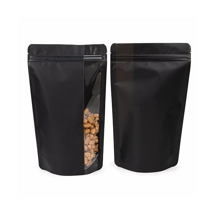 Stazakken Mat Zwart Met Verticaal Venster 17,2x8,9x28,6 cm (100 Stuks) [ZBGV4MB]