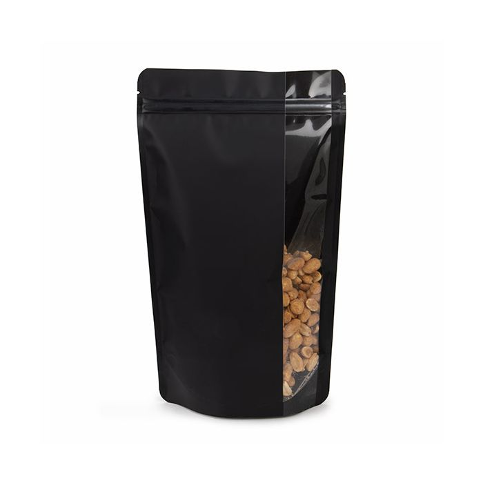 Stazakken Mat Zwart Met Verticaal Venster 17,2x8,9x28,6 cm (100 Stuks) [ZBGV4MB]