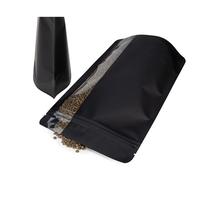 Stazakken Mat Zwart Met Verticaal Venster 14,9x8,9x23,2 cm (100 Stuks) [ZBGV7MB]