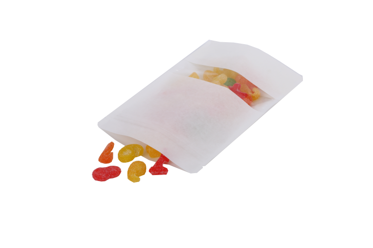 Stazakken Wit Kraft 13x8x20,5cm | 113 gram Met Venster (100 stuks) [ZBGW3WK]