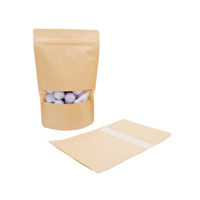 Stazakken Kraft 15x9x23cm met Venster (100 stuks) [ZBGW7K]