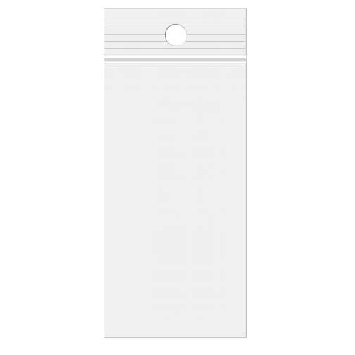 Gripzakken met Ophanggat 10x25,5cm Kristalhelder PP 50 Micron (100 stuks) [ZR410]