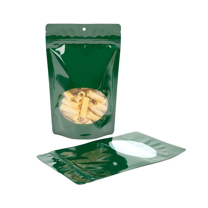 Stazakken Groen Met Ovaal Venster 14,9x8,9x23,2cm Met Ophanggat (100 Stuks) [ZBGO7HGH]