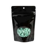 Stand Up Pouches Black With Oval Window 10,2x6x15,2cm With Hanghole