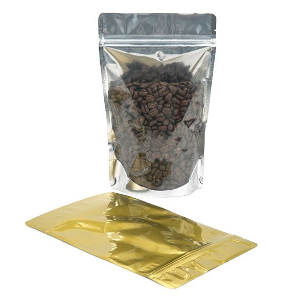 Stazakken Transparant/Goud 14,6x7,9x23cm | 170 gram (100 stuks) [ZBGG58]