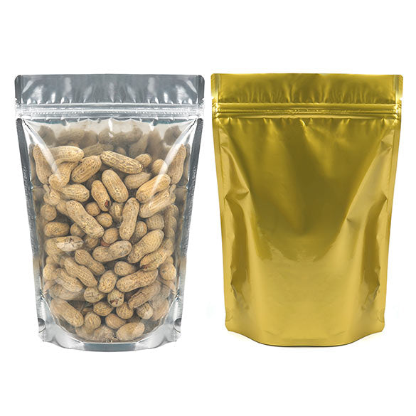 Stazakken Transparant/Goud 17,8x9,8x25,2cm | 283 gram (100 stuks) [ZBGG69]