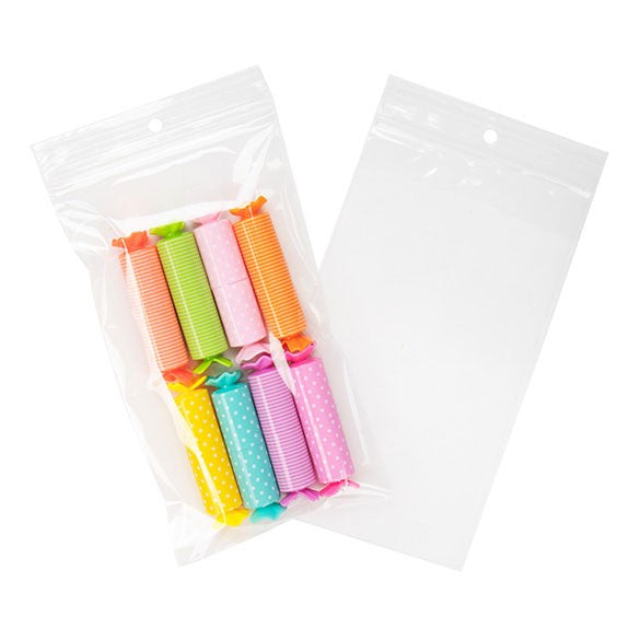 Gripzakken met Ophanggat 10x18cm Kristalhelder PP 50 Micron (100 stuks) [ZR47]