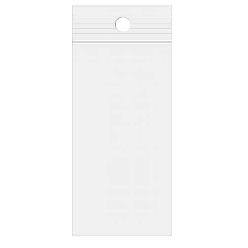 Gripzakken met Ophanggat 5x20,5cm Kristalhelder PP 50 Micron (100 stuks) [ZR28]