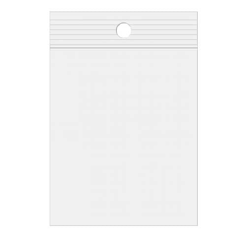 Gripzakken met Ophanggat 7,5x10cm Kristalhelder PP 75 Micron (100 stuks) [Z3R34]