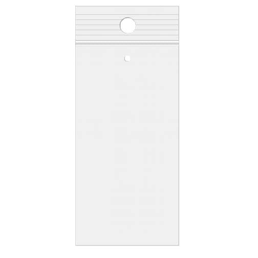 Gripzakken met Ophanggat en Luchtgat 5x20cm Kristalhelder PP 50 Micron (100 stuks) [ZR28V]