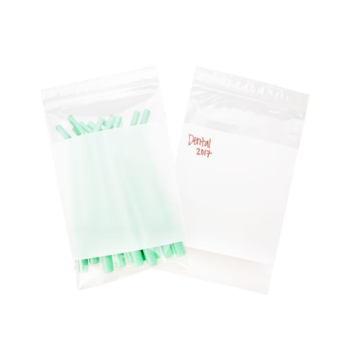 Grip Seal Bags with Write-on-Panel 13x20cm Crystal Clear PP 50 micron
