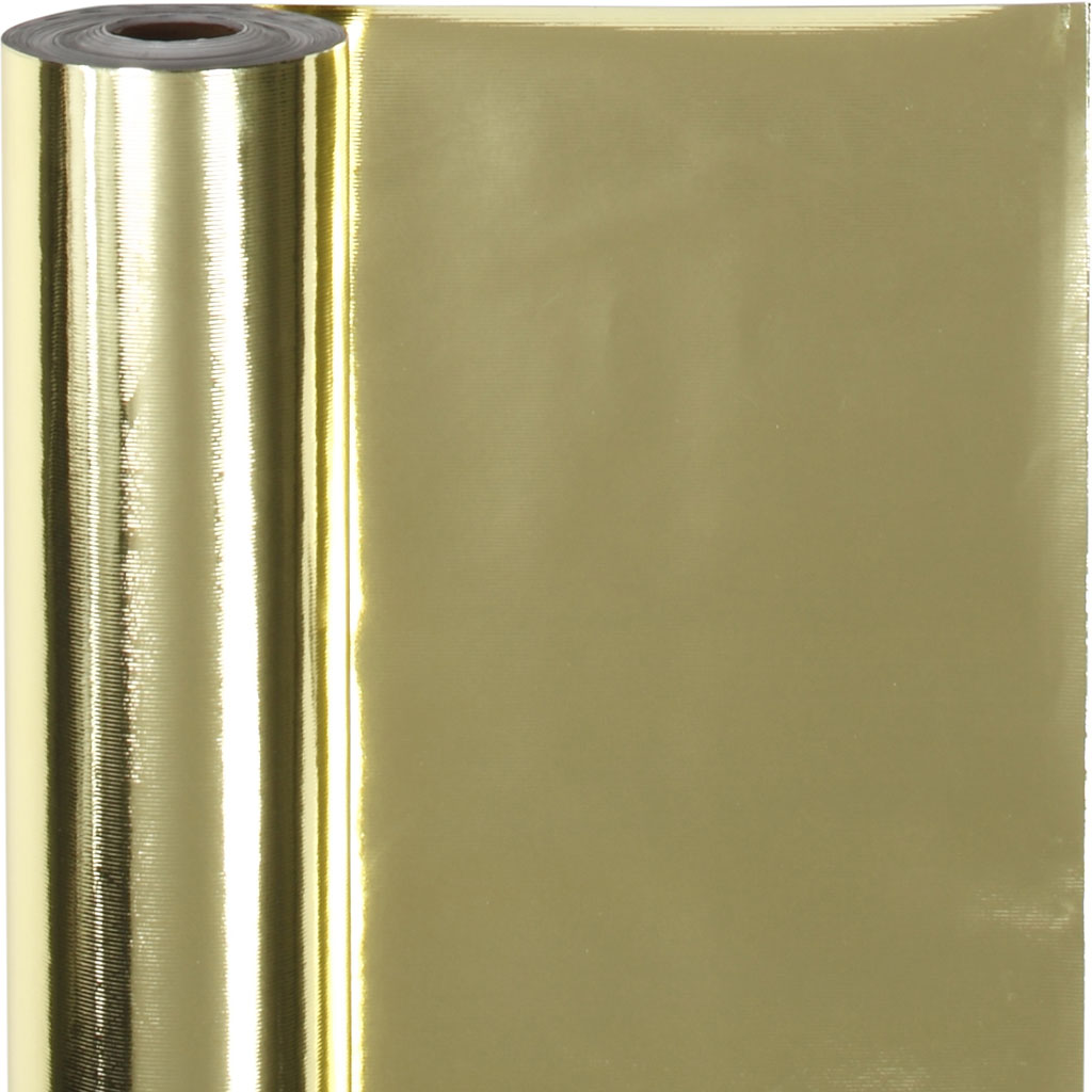 Cadeaupapier, goud, B: 50 cm, 65 gr, 100 m/ 1 rol