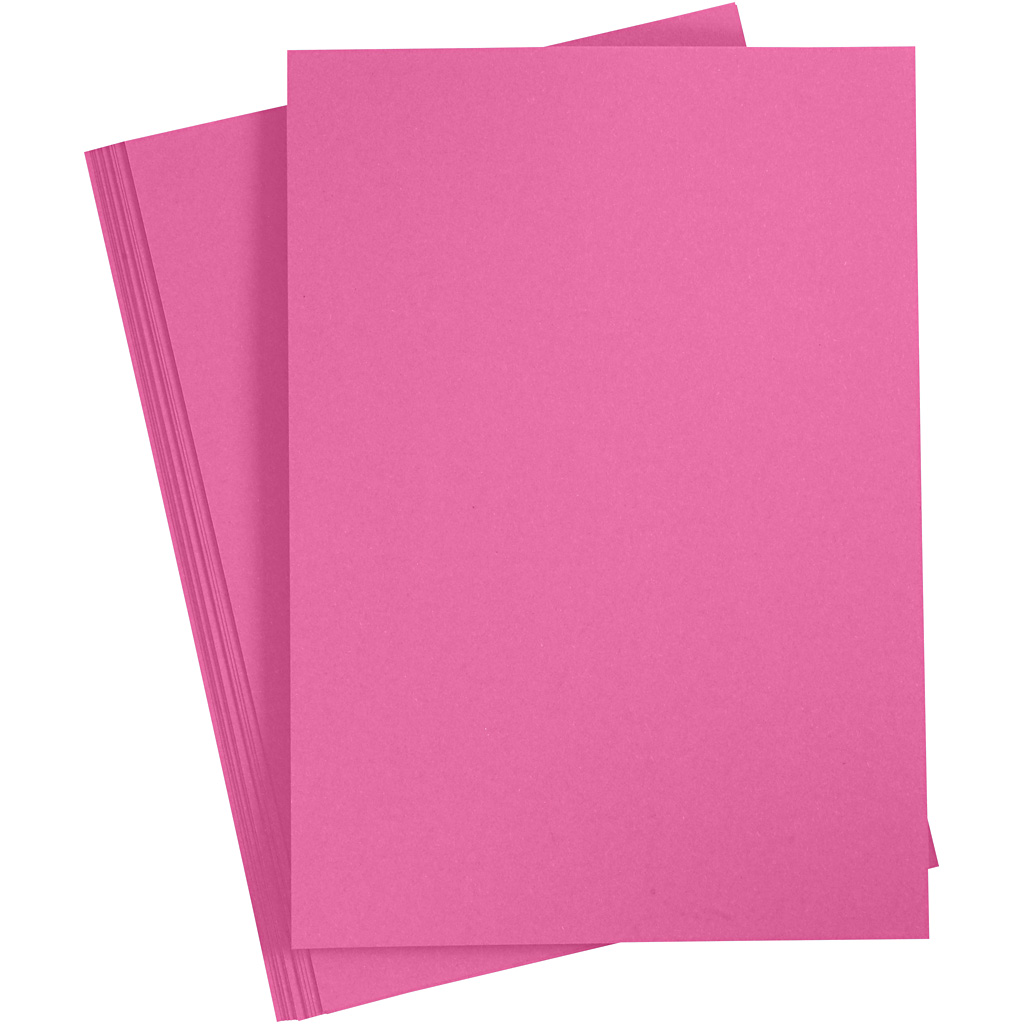 Gekleurd Karton, roze, A4, 210x297 mm, 180 gr, 20 vel/ 1 doos