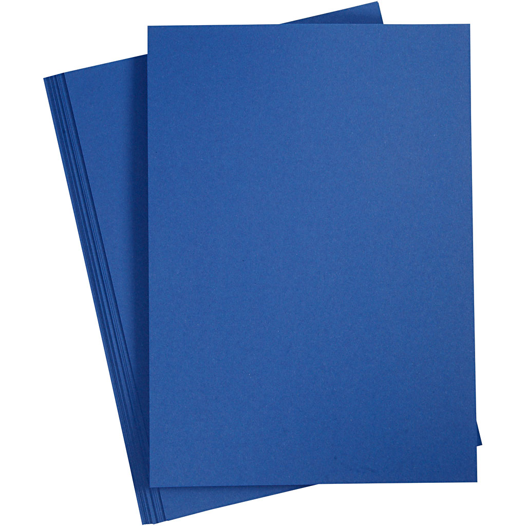 Gekleurd Karton, donkerblauw, A4, 210x297 mm, 180 gr, 20 vel/ 1 doos