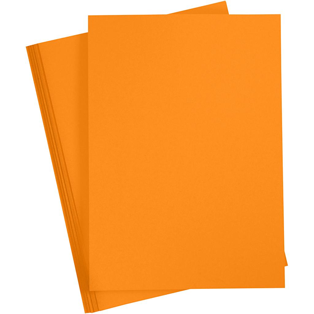 Gekleurd Karton, oranje, A4, 210x297 mm, 180 gr, 20 vel/ 1 doos