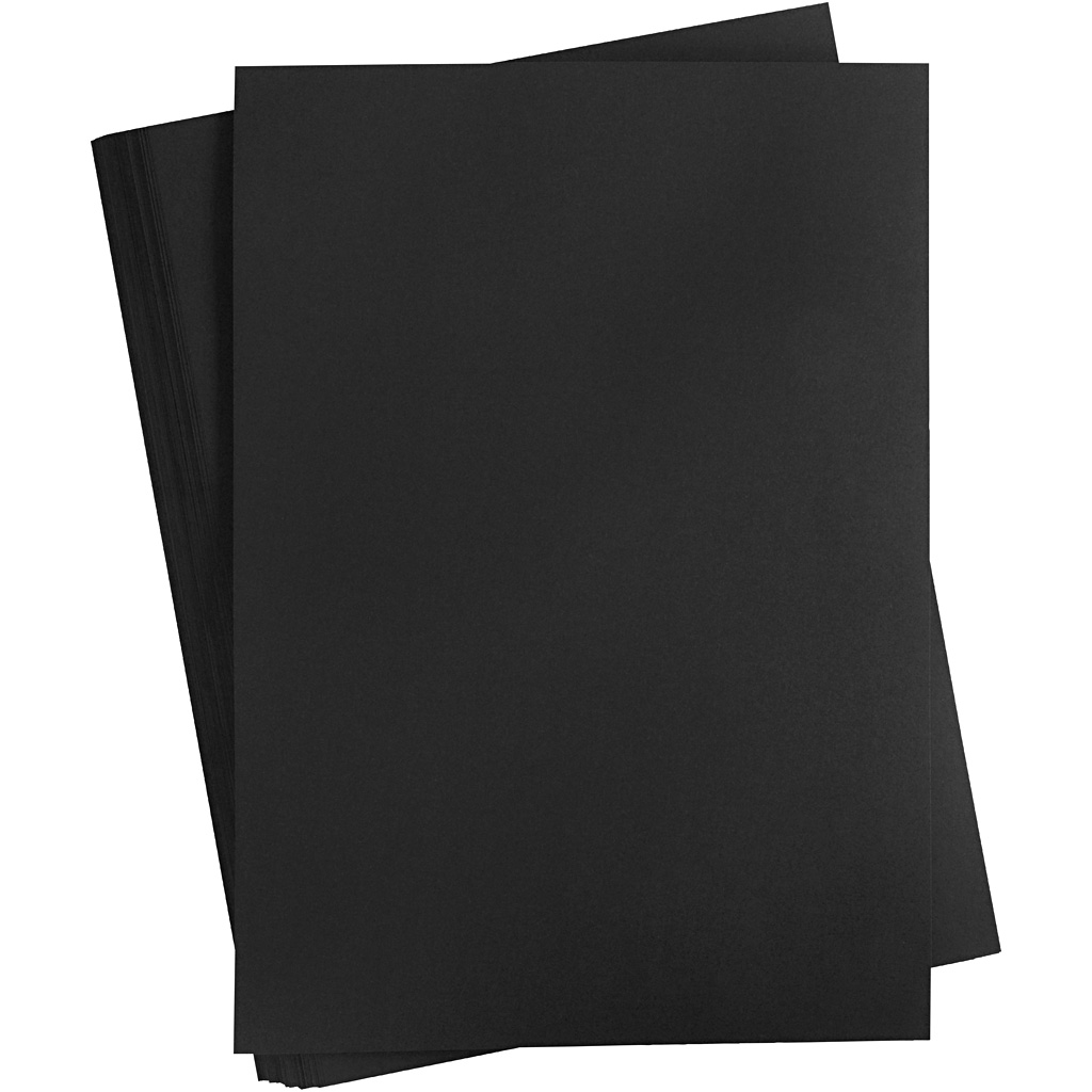 Gekleurd Karton, zwart, A2, 420x600 mm, 180 gr, 100 vel/ 1 doos