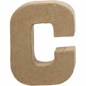 Afbeelding van Letter, C, H: 10 cm, B: 7,5 cm, dikte 1,7 cm, 1 stuk | Cijfers en letters Papier-maché Producten Decoratiematerialen | 8719346094735