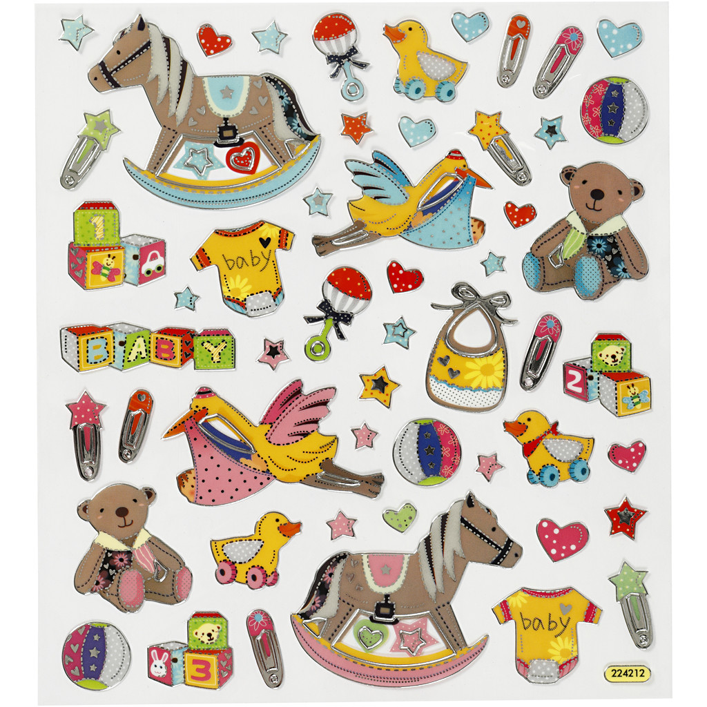 Afbeelding van Stickers, baby, 15x16,5 cm, 1 vel | Fancy Stickers Foliekarton Stickers en kleine decoratieve artikelen | 8719346246042