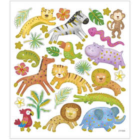 Afbeelding van Stickers, wilde dieren, 15x16,5 cm, 1 vel | Fancy Stickers Karton & Papier Decoraties Stickers en kleine decoratieve artikelen | 8719346102935