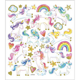 Afbeelding van Stickers, eenhoorn, 15x16,5 cm, 1 vel | Fancy Stickers Foliekarton Stickers en kleine decoratieve artikelen | 8719346103383