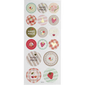 Afbeelding van Stickers, handmade, 10x23 cm, 1 vel | Fancy Stickers Stickers van papier Foliekarton Karton & Papier Decoraties Stickers en kleine decoratieve artikelen | 8719346103741