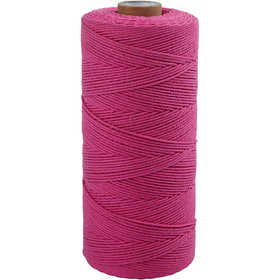 Afbeelding van Katoenkoord, L: 315 m, dikte 1 mm, Dunne kwaliteit 12/12, roze, 220 gr/ 1 bol | Katoendraad Garen, Koord & Accessoires Textiel en garen