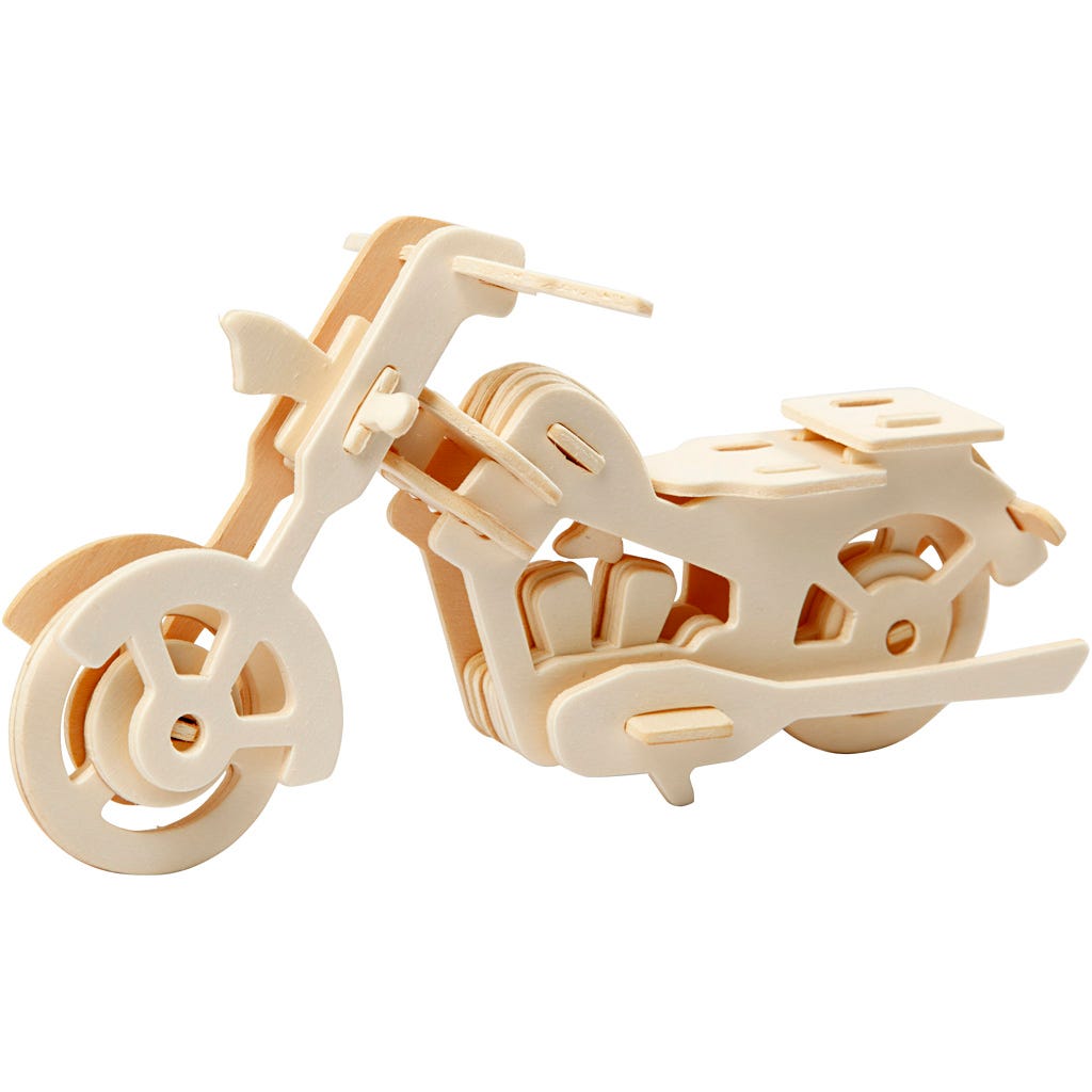Afbeelding van 3D Puzzel, motorfiets, afm 19x9x9 cm, 1 stuk | Speelgoed Houten Producten Decoratiematerialen | 8719346239242